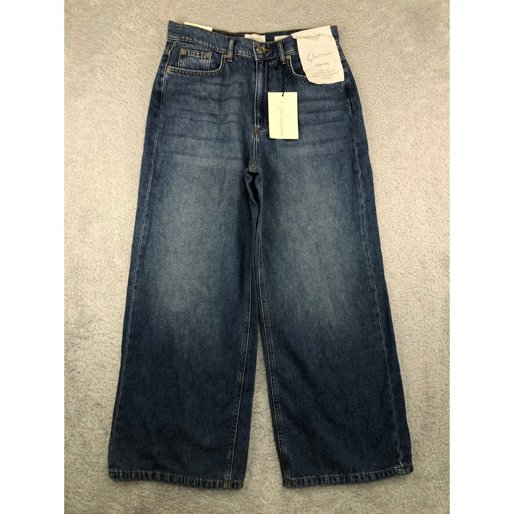 Westbound Jeans Women 10S (30x27) Blue NWT Quinn Wide Leg High Rise Denim